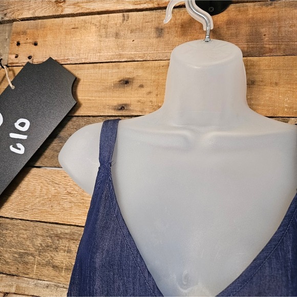 Naif women's dark chambray blue faux wrap dress size xl - Picture 3 of 11